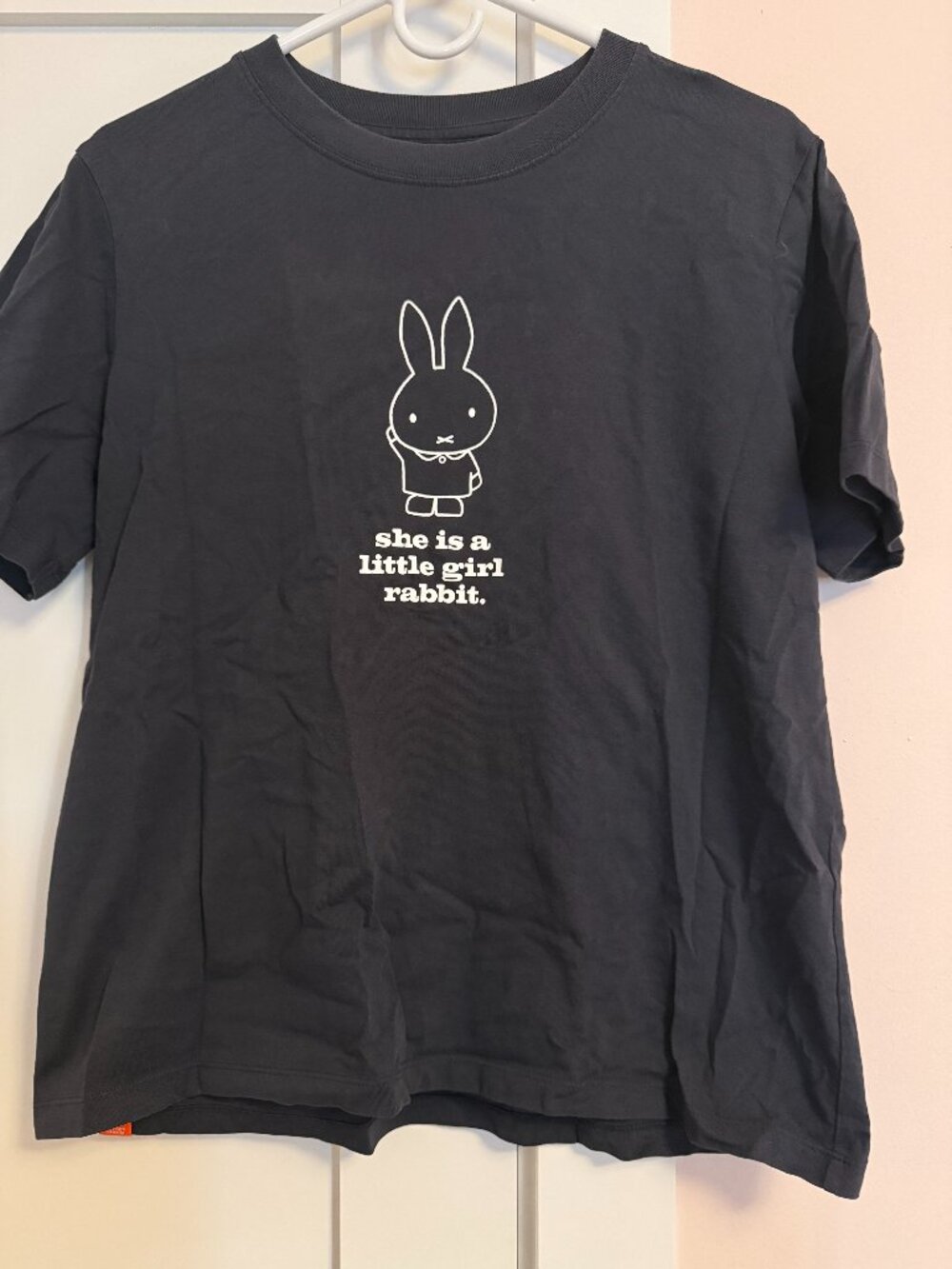 Uniqlo Crew Neck Short Sleeve Tee Navy White Miffy L 100% Cotton